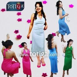 ŞİFON KUMAŞ DESENLİ TESETTÜR ELBİSE