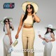 KREM CEPLİ DOKUMA KLASİK KESİM CROP TAKIM